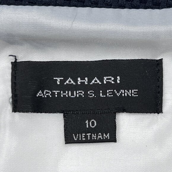 Tahari ASL Split Neck Sleeveless Waffle Colorblock Midi Dress Size 10 - NWOT - Picture 9 of 10